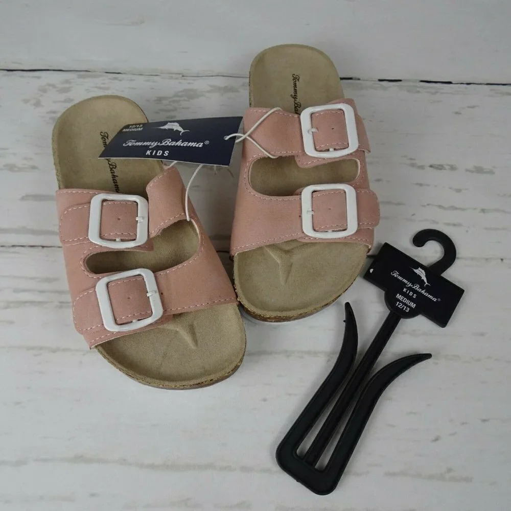 Tommy Bahama Girl's Sandals Double Strap Slip-On Shoes Blush Pink NWT M 12/13